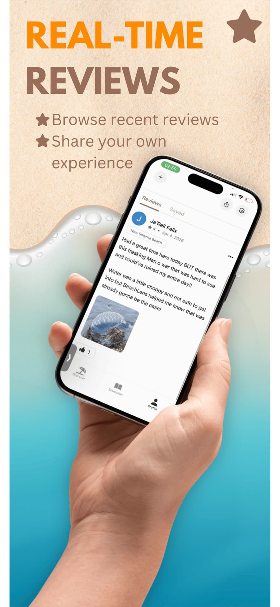 Beach reviews and discovery from other beachgoers.